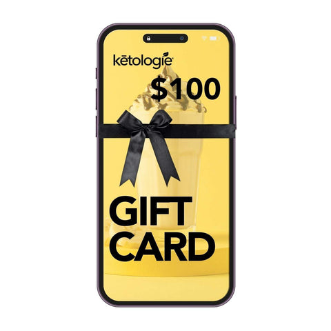 Gift Card $100.00 by Ketologie with bow and yellow background