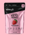Strawberry Collagen Keto Shake with 12g collagen protein and 2g net carbs keto protein powder