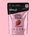 Strawberry Collagen Keto Shake with 12g collagen protein and 2g net carbs keto protein powder