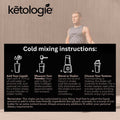 Chocolate Collagen Keto Shake 28.5oz with mixing instructions on packaging, featuring larger jar and versatile use for keto diet.