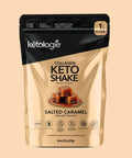 Salted caramel keto protein powder with collagen peptides and healthy fats.