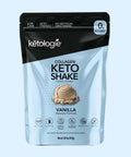 Vanilla Collagen Keto Shake 28.5oz pouch with Type I & III collagen and prebiotics.