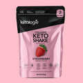 Strawberry Collagen Keto Shake pouch with natural fruity flavor, low carb, keto-friendly.