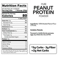 peanut protein powder nutritional information label and allergen details