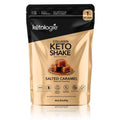 Salted Caramel Collagen Keto Shake packaging, keto protein powder.
