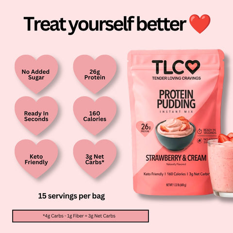 Protein Pudding Instant Mix Strawberry & Cream