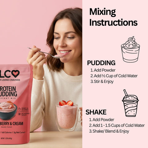 Protein Pudding Instant Mix Strawberry & Cream