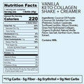 Keto Collagen Sampler Twin Pack with nutritional facts and ingredients.