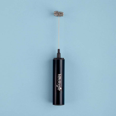 Ketologie USB rechargeable mixer with two-speed frother and eggbeater heads for coffee and soups