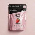Strawberry Collagen Keto Shake with 12g collagen protein, 18g healthy fats, and 2g net carbs for keto protein powder fans