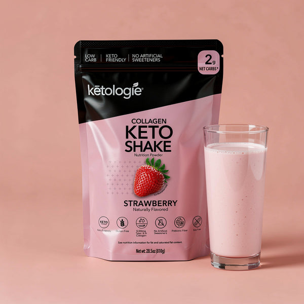 Keto Protein Powder - Strawberry Collagen Shake | Low Carb – Ketologie