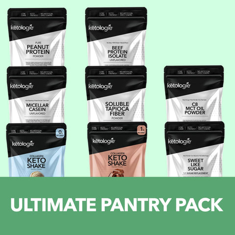Ultimate Pantry Pack with keto-friendly protein, fiber, and shakes.